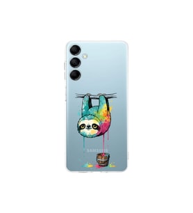 Samsung Galaxy M14 ile Uyumlu Splash Tembel Hayvan Tasarımlı Şeffaf Silikon Kılıf