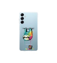 Samsung Galaxy M14 ile Uyumlu Splash Tembel Hayvan Tasarımlı Şeffaf Silikon Kılıf