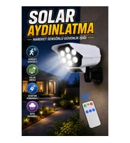Kamera Görünümlü Solar Bahçe Aydınlatması Hareket Sensörlü Uzaktan Kumandalı LED Lamba