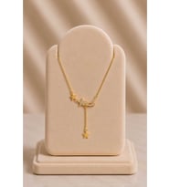 Minimal Zirkon Taşlı Kayan Yıldız Sallantılı Gold Kolye