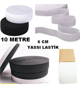 Lastik Sert Yumuşak Çamaşır Don Etek Bel Paça Bebe Lastiği Yassı Yumuşak 6 Cm Siyah 10 Metre