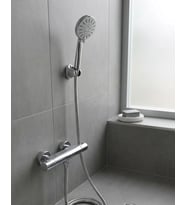 Krem Duş Başlığı Seti 4 Kademeli El Duşu Spiral Hortumlu Banyo Seti