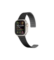Apple Watch 7 41mm Uyumlu Zore KRD-111 Çizgili Desenli Silikon Kordon (Siyah)