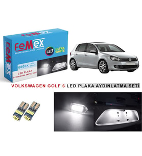 Volkswagen Golf 6 LED Plaka Aydınlatma Ampul Seti FEMEX Parlak Beyaz