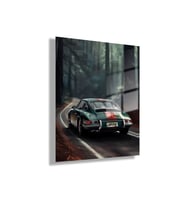 Temperli Cam Tablo Arkadan Yeşil Renk Porsche Fotoğrafı