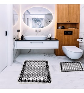 Banyo Halısı Ikili Klozet Takımı Kaymaz Tabanlı Banyo Paspas Takımı (Karışık)