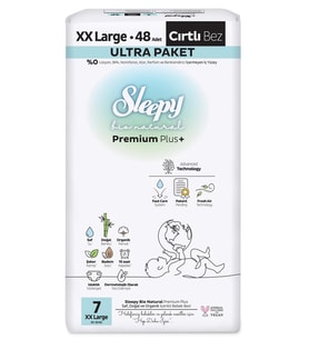 Sleepy Bio Natural Bebek Bezi Premium Plus 7 Beden XXL 48 Adet - Standart