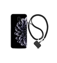 Samsung Galaxy J6 Plus Kılıf Desenli Silikon Ipli Boyun Askılı Çiçekler 1639