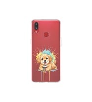 Samsung Galaxy A10s ile Uyumlu Splash Köpek Tasarımlı Şeffaf Silikon Kılıf