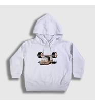 Presmono Unisex Çocuk Beyaz Gym Fitness Vücut Gelistirme Sushi Kapüşonlu Sweatshirt 509330tt (Beyaz)