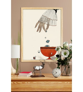 Çerçeveli  Vintage Poster Ahşap Çerçeve Tekli Tablo Çerçeveler Dekorasyon Ev Dekoru (Natural)