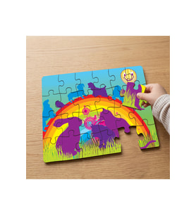 Rengarenk Gökkuşağı Tasarımlı 24 Parça Ahşap Çocuk Puzzle MPK0025