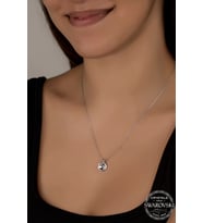 Swarovski Crystal Kadın 8 mm Çerveli Gümüş Kolye