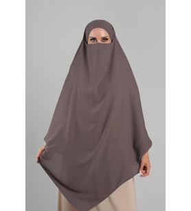 Koyu Vizon Pratik Hazır Geçmeli Tesettür Eşarp Krep Bağcıklı Sufle Hijab 2313_38