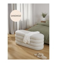 Sundea Puf Bench Teddy Beyaz
