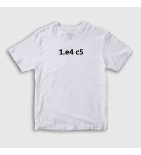 Presmono Unisex Çocuk Beyaz Sicilian Opening Chess Satranç T-Shirt 339521tt (Beyaz)