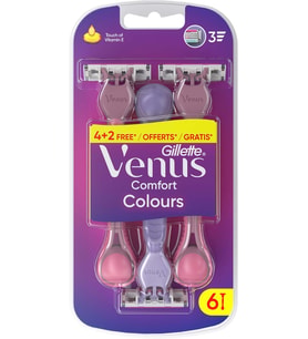Lexroo Venus Comfort Colours Kadın Tıraş Bıçakları, 6 Kadın Tıraş Bıçakları