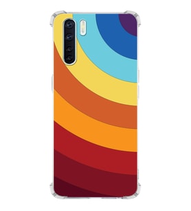 PrintiFy Oppo A91 Uyumlu Köşe Korumalı Renk Cümbüşü A Tasarımlı Şeffaf Silikon Kılıf
