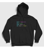 Presmono Unisex Siyah Select From Closet Developer Yazılımcı Kapüşonlu Sweatshirt 338817tt
