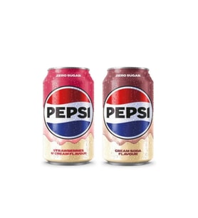 Pepsi Strawberries 'n Cream Flavour Zero Sugar - Karışık Aromalı Şekersiz Tatlandırıcılı Gazlı İçecek 330 ML (2 ADET)