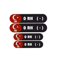 KAN GRUBU KASK ETİKETİ 4 PARÇA 0 RH (-) ETİKET STİCKER