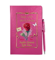 Sevgililer Gününe Özel Pembe Defter Kalem & Hediye Seti 15