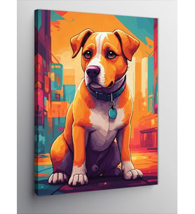 Kanvas Tablo Mutlu Köpek