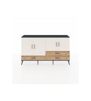 Arges Konsol 5 Raflı 3 Çekmeceli 4 Kapaklı 176x30x99 Antrasit-Aytaşı/Çam