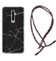 Oppo Reno 2Z 4 Lite 4 Pro 5 6 7 A31 Kılıf Boyun Asklı Rasta Silikon Siyah Mermer 1299
