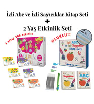 2 yaş etkinlik seti( 6 Kitap 206 Etkinlik) - İzli Abc ve Sayıcıklar Kitabları Oluklu Seti