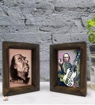 Bk Gift Erkin Baba Tasarımlı Dekoratif 2'li Doğal Masif Ahşap Çerçeve 15x20cm-2 (Beyaz)
