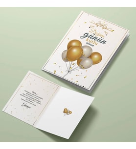 Uçan Balonlar Doğum Günü Tebrik Kartı