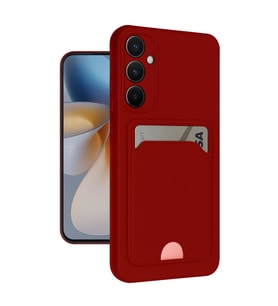 Galaxy S24 Fe Kılıf Kelvin Kartvizitli Silikon - Kırmızı