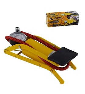 Kupa Ayaklı Saatli Bisiklet Pompası - 53 cm. Hortum (Sarı)