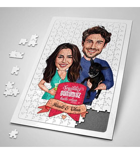 Sevgiliye Hediye 240 Parça Karikatürlü Harika Sevgililer Puzzle
