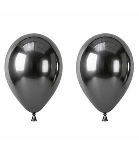 Koyu Gümüş Renk Lateks krom Balon (45 cm) - 2 Adet
