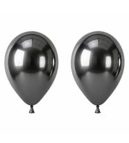Koyu Gümüş Renk Lateks krom Balon (45 cm) - 2 Adet