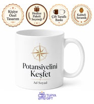 Potansiyelini Keşfet Yazılı Baskılı Kupa Bardak Motivasyon Hediye