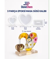 İki kalpli masa süsü kalıbı