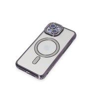 ERTAN iPhone 13 Kılıf Joke Simli Magneticsafe Kılıf - Derin Mor