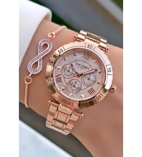 Tom Jones Marka Rose Gold Renk 2 Yıl Garantili Su Geçirmez Kadın Kol Saati - Bileklik Hediyeli