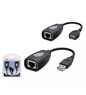 Hadron HDX5008 USB RJ45 Kablolu Uzatma Seti 45 Metre - SİYAH