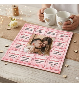 Seni Seviyorum Temalı Kişiye Özel Fotoğraflı Ahşap Puzzle