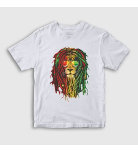 Presmono Unisex Çocuk Beyaz Lion Bob Marley T-Shirt 265093tt