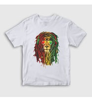 Presmono Unisex Çocuk Beyaz Lion Bob Marley T-Shirt 265093tt