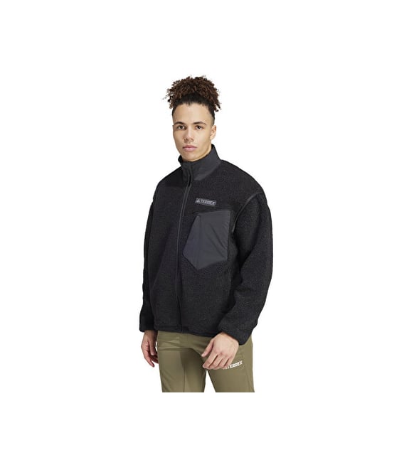 adidas Xpl Pile Fl Jkt Erkek Outdoor Polar Ceket IZ4995 Siyah