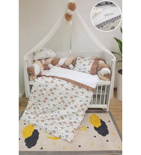 Baby Clime, Masal Serisi 60x120 Cibinlikli Bebek Uyku Seti Örgü Korumalı