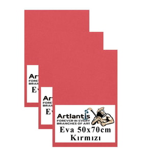 Kırmızı Eva 50x70 cm 3 Adet Eva Süngeri Okul Kreş Anasınıfı Elişi Etkinlikleri