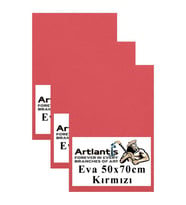Kırmızı Eva 50x70 cm 3 Adet Eva Süngeri Okul Kreş Anasınıfı Elişi Etkinlikleri