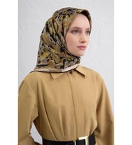 Twill İpek Eşarp -2025/2026 -94162D (Gri - Siyah)